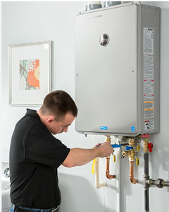 Flushing out a Rinnai tankless water heater